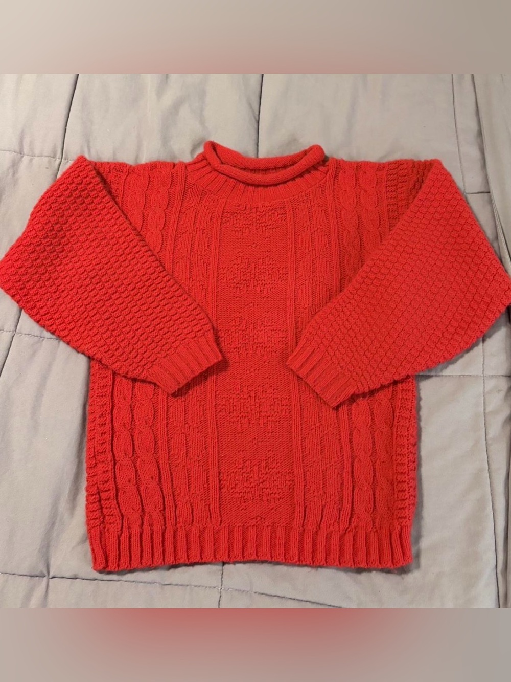Vintage Kid's Red Knit Sweater Size 7/8